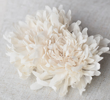 chrysanthemum, cream, hair pin, wedding, bridesmaid, bridal