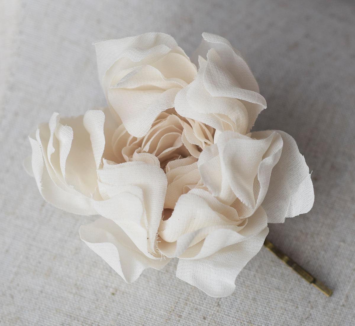 gardenia flower, cream, hair pin, bridal, wedding, fascinator, headpiece