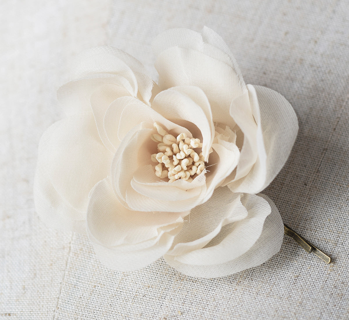 ivory, creamy, bridal, hair flower, hair pin